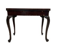 Early 19th century figured mahogany card table