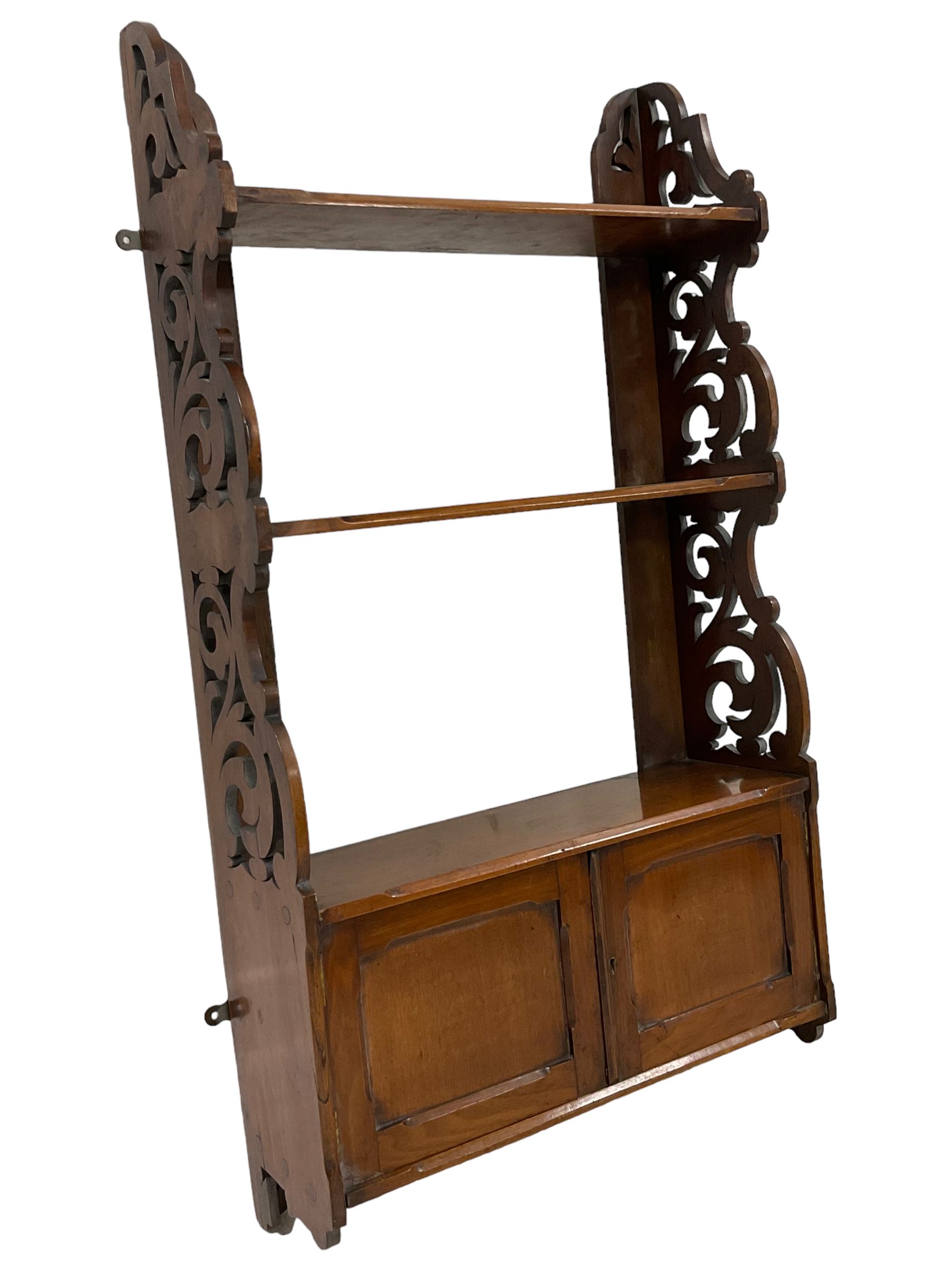 Late 19th century walnut wall hanging bookcase