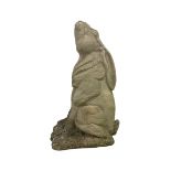 Composite stone garden statue of a moon-gazing hare