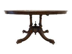 Victorian inlaid walnut loo table