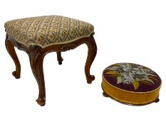 19th century walnut dressing stool