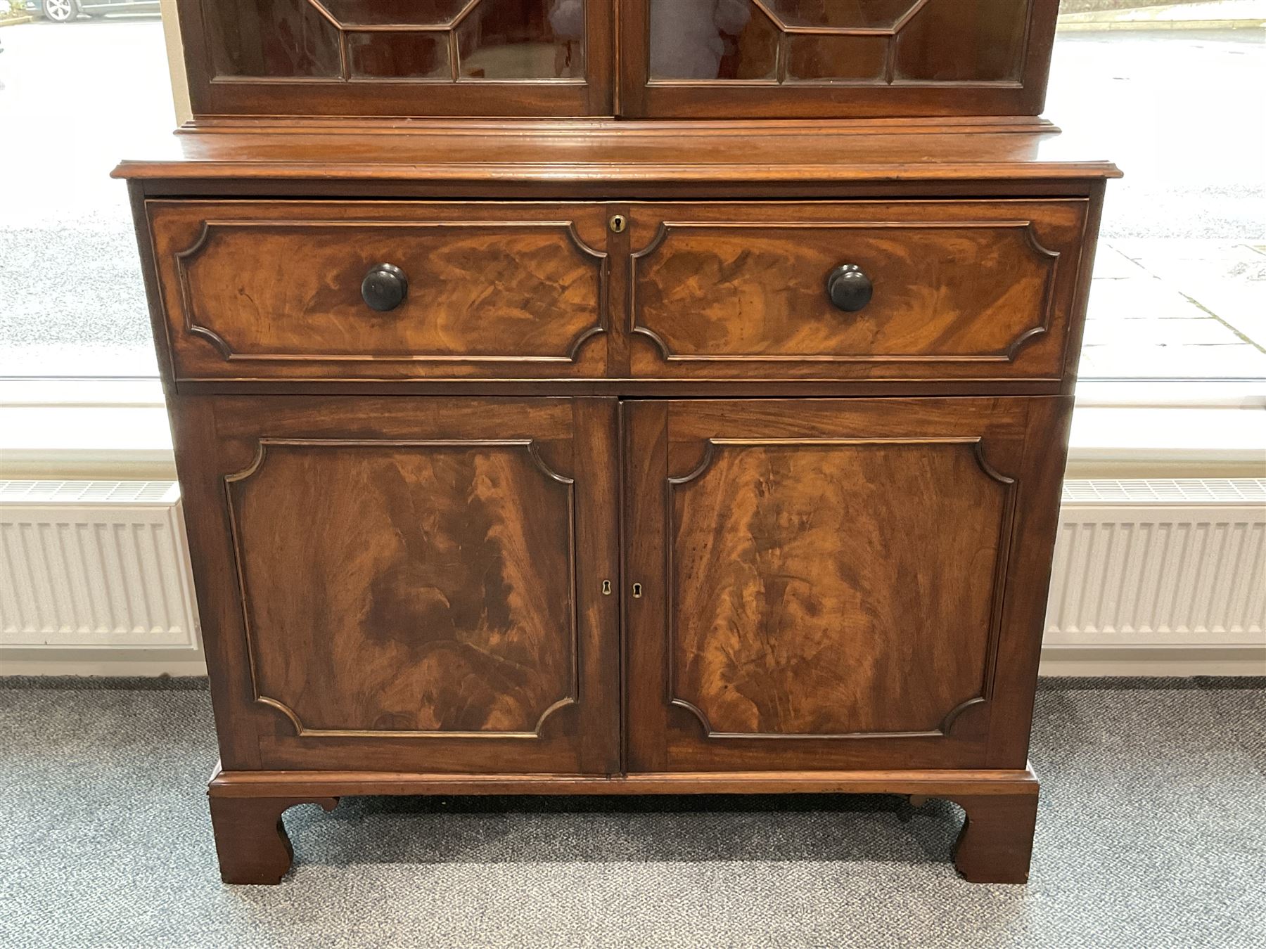 George III Gillows design mahogany secretaire bookcase - Image 3 of 7