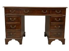 Edwardian mahogany twin pedestal desk