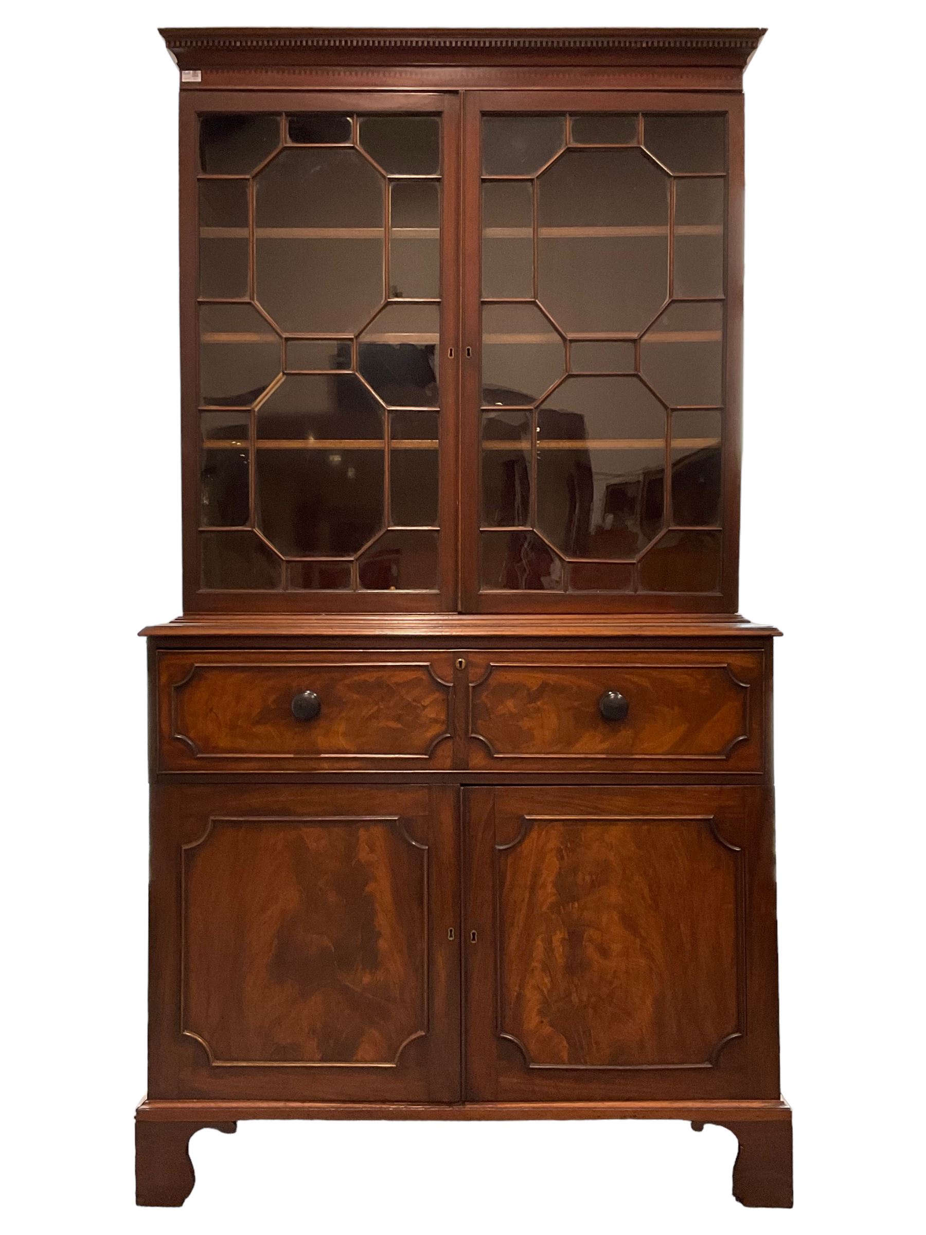 George III Gillows design mahogany secretaire bookcase