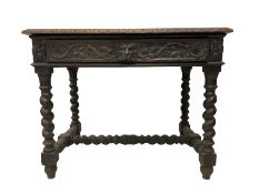 Late 19th century gothic revival oak side table