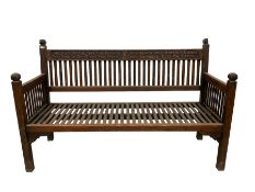 Early to mid-20th century teak garden bench