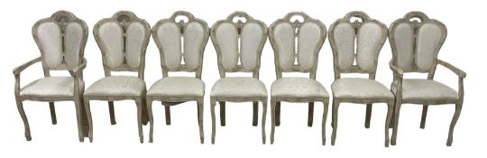 Set seven (5+2) dining chairs