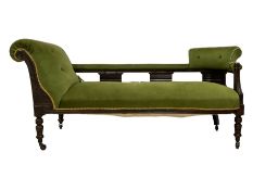 Late 19th century walnut chaise longue