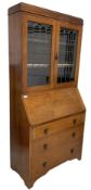 Edwardian walnut bureau bookcase