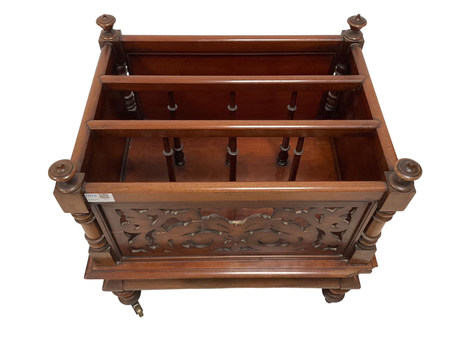 Victorian mahogany Canterbury or magazine rack - Image 5 of 6