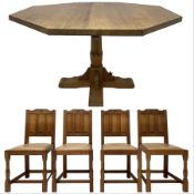 Wrenman - adzed oak dining table