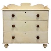 Early 20th century cream painted pine chest