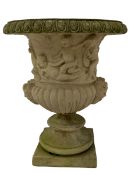 Composite stone Campana shaped garden urn