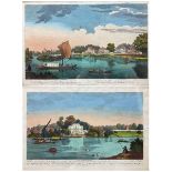 After Augustin Heckel (German 1690-1770): 'A Perspective View of Twickenham' and House Fronting Rive