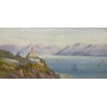 Edwin St John (British 1878-1961): Italian Capriccio Coastal Landscape
