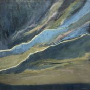 Irene Brown (British 20th century): Abstract Northern Lights Sky Line