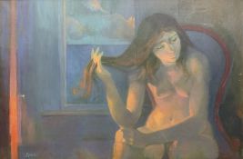 Ken Symonds (British 1927-2010): 'Girl Drying Her Hair'