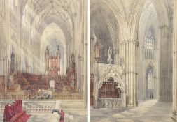 William James Boddy (British 1831-1911): Interior of 'York Minster'