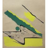 Spanish Abstract School (20th century): Abstract Colour Block Composition in Yellow and Green