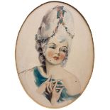 English School (Early 20th century): Stylised Portrait of Marie Antoinette