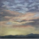 Irene Brown (British 20th century): Sunset over the Mountains