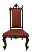 Victorian mahogany nursing or hall chair