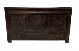 18th century oak coffer or mule chest