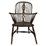 19th century elm and ash Windsor chair
