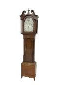 J Wilson of London - early 19th century oak and mahogany 8-day longcase c1820 - with a swans neck pe