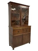 George III mahogany secretaire bookcase