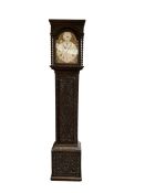 Clark of York - 18th century 30-hour carved oak longcase clock c 1750