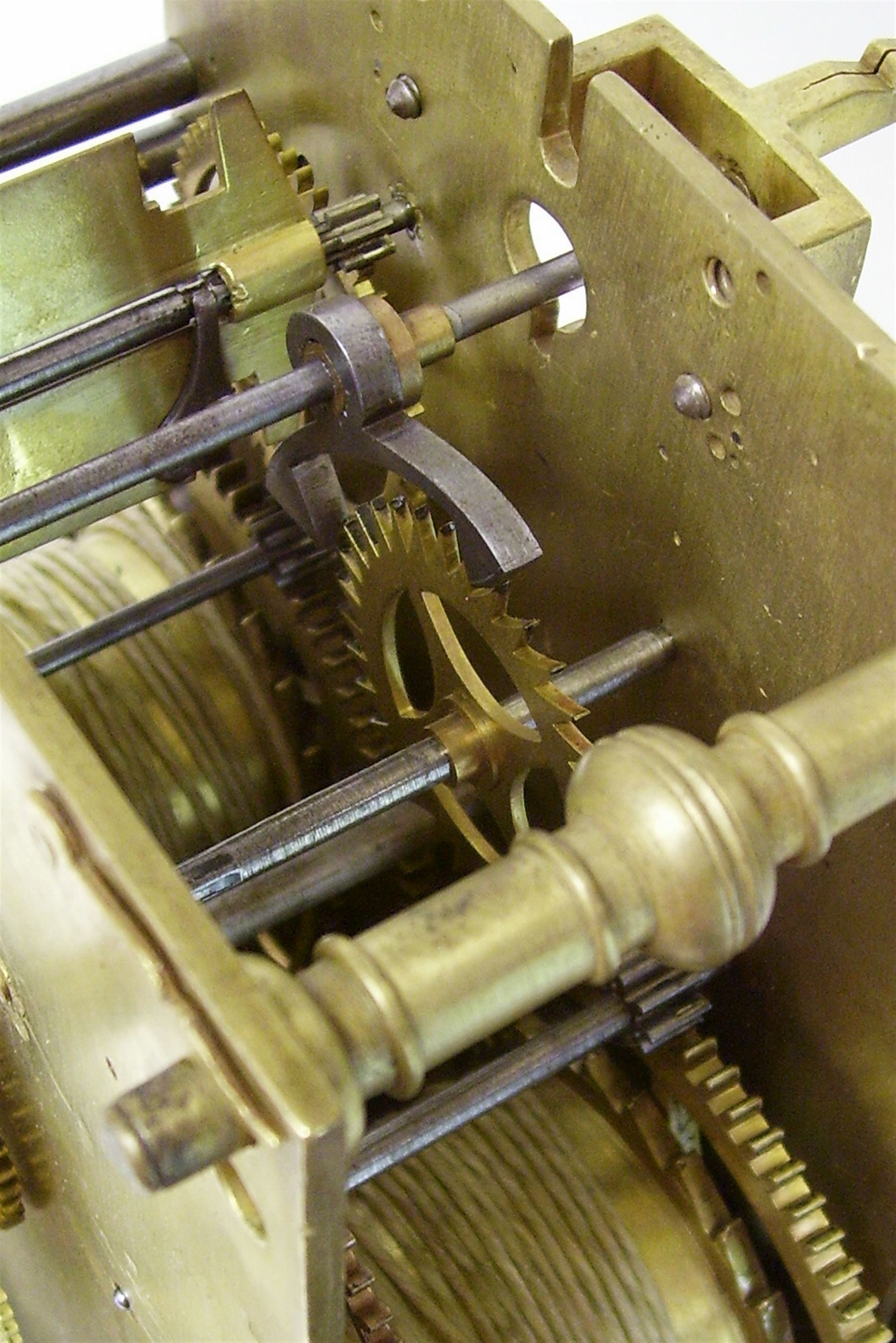 Unusual and rare 18th century key-wound two train 30-hour mahogany longcase clock - with a swans nec - Image 8 of 8