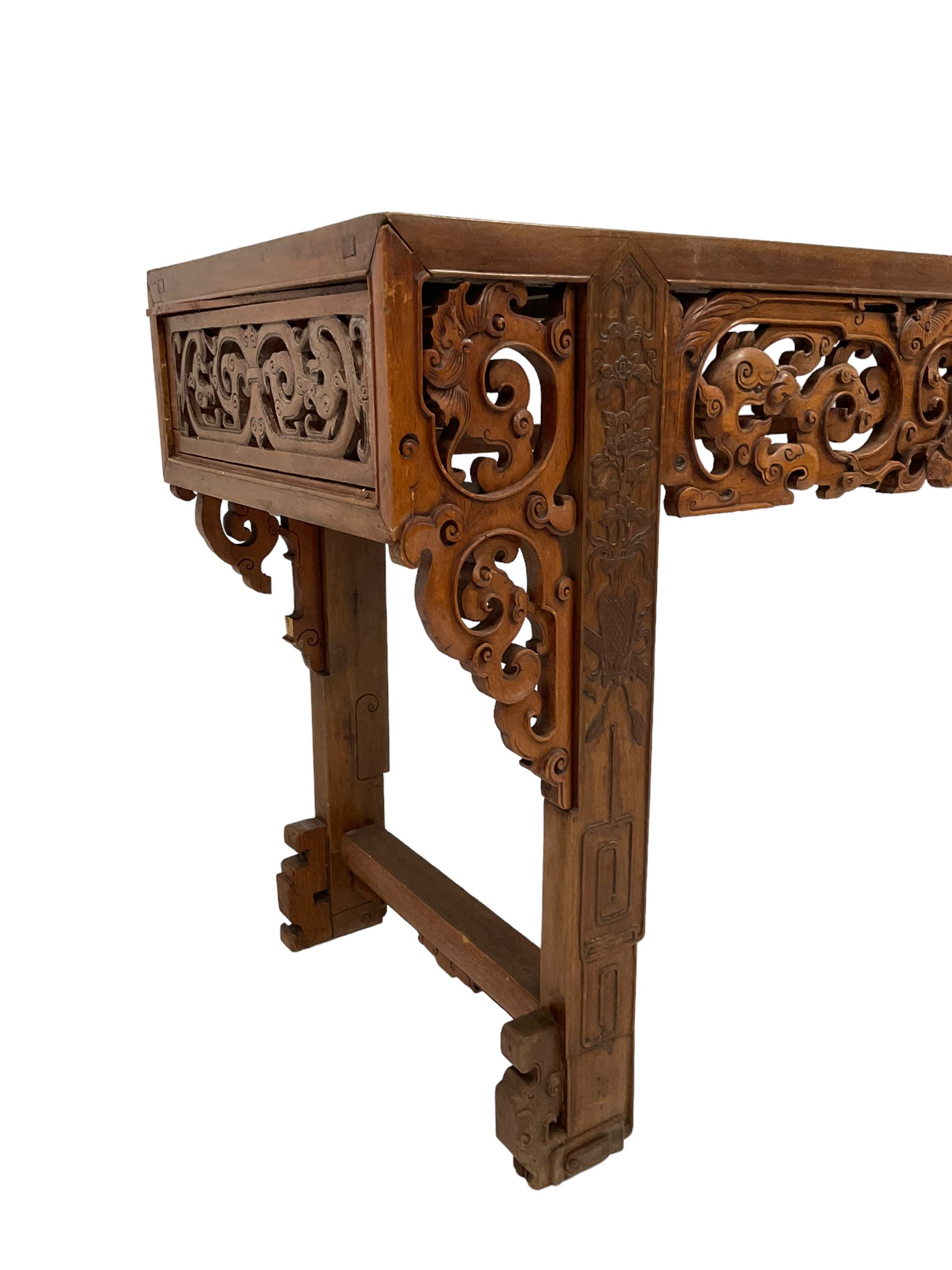 Large 19th century Chinese hardwood altar table - Image 3 of 11