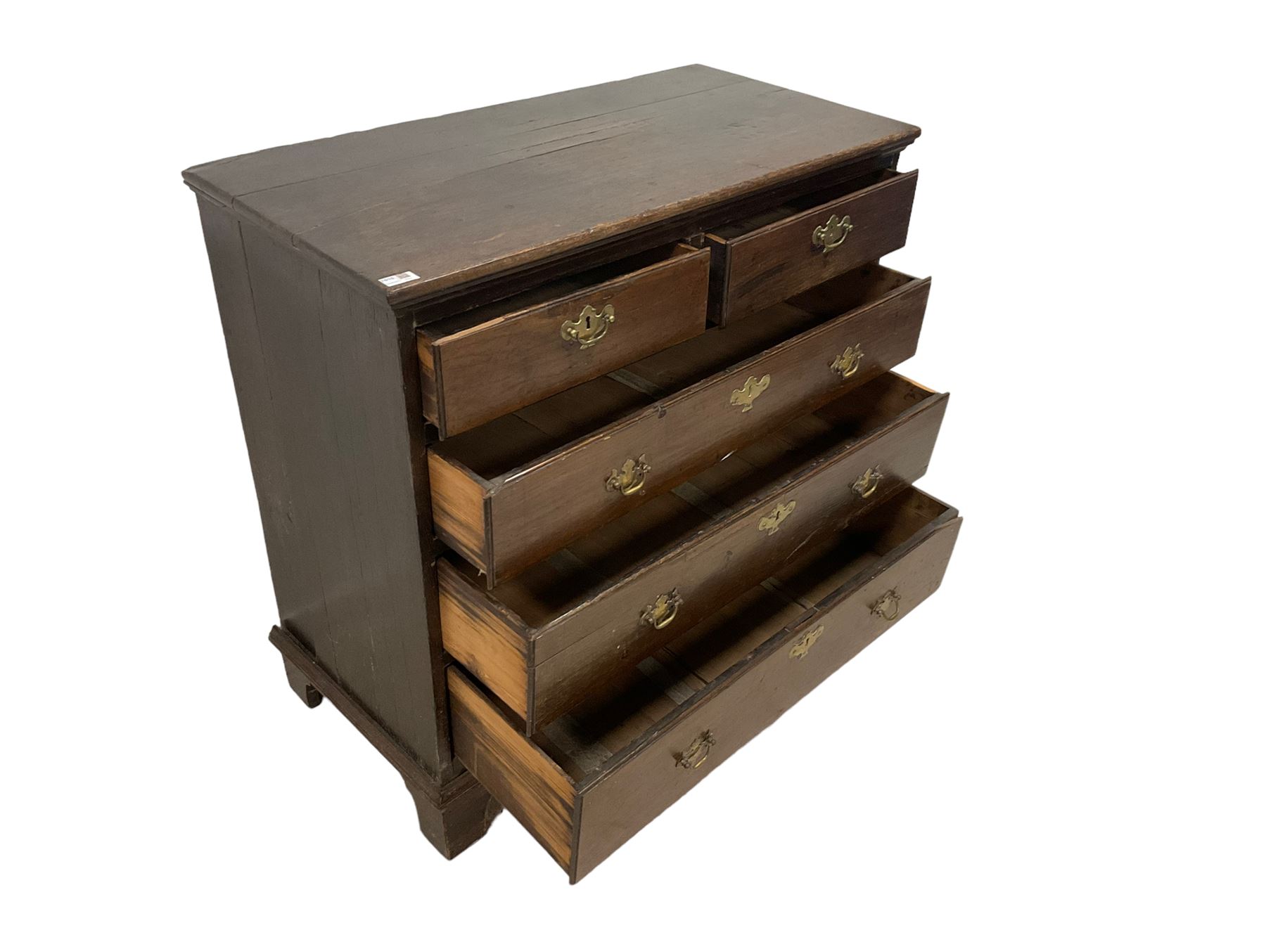 George III oak straight-front chest - Image 6 of 6