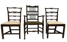 Pair George III Hepplewhite design mahogany dining chairs