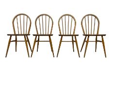 Ercol - set four elm and beech 'Windsor Dining Chairs'
