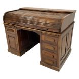 Late 19th century mahogany roll-top desk