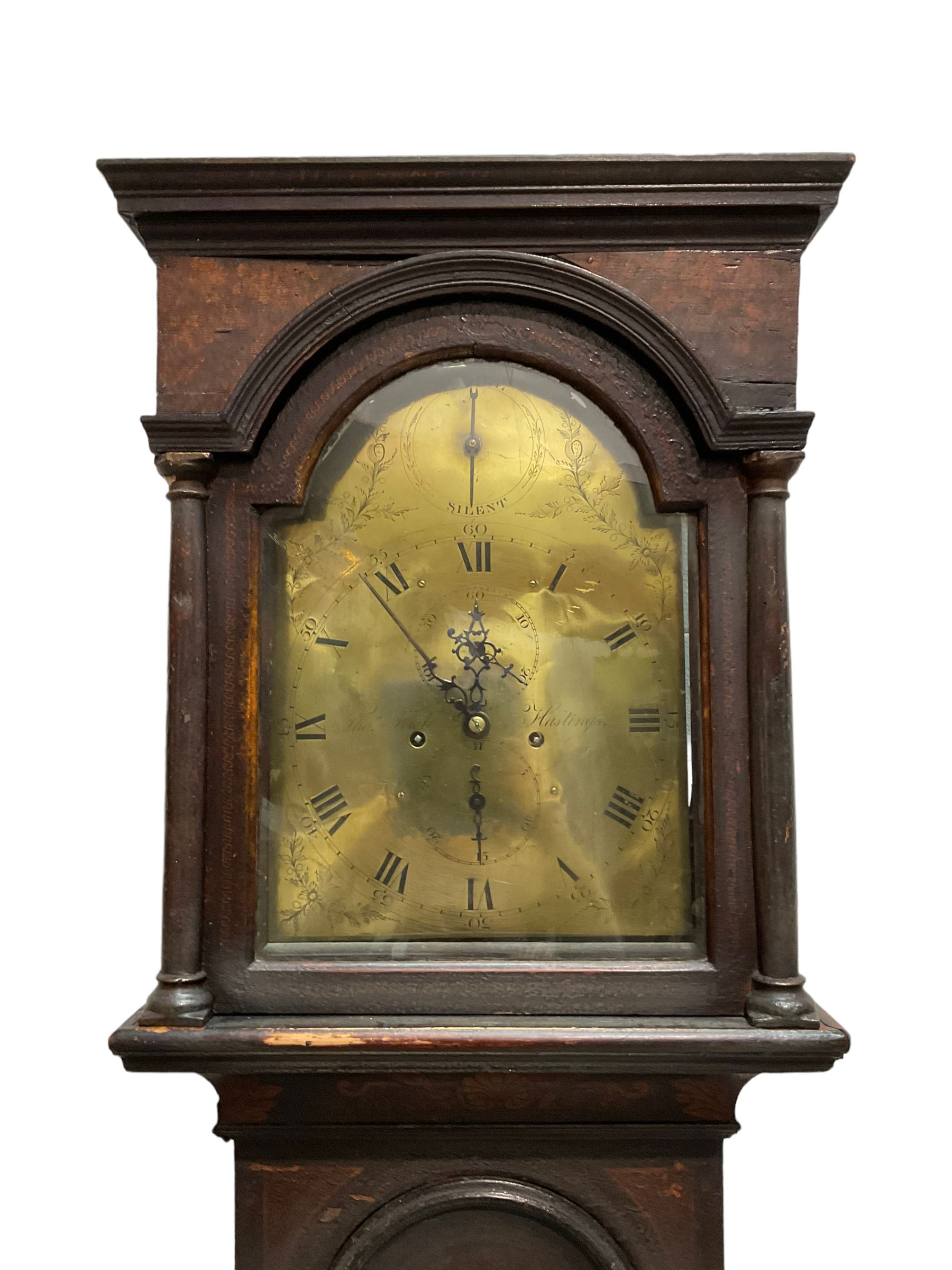 Fowle of Hastings - mid-18th century 8-day black-lacquer longcase clock - Image 4 of 8