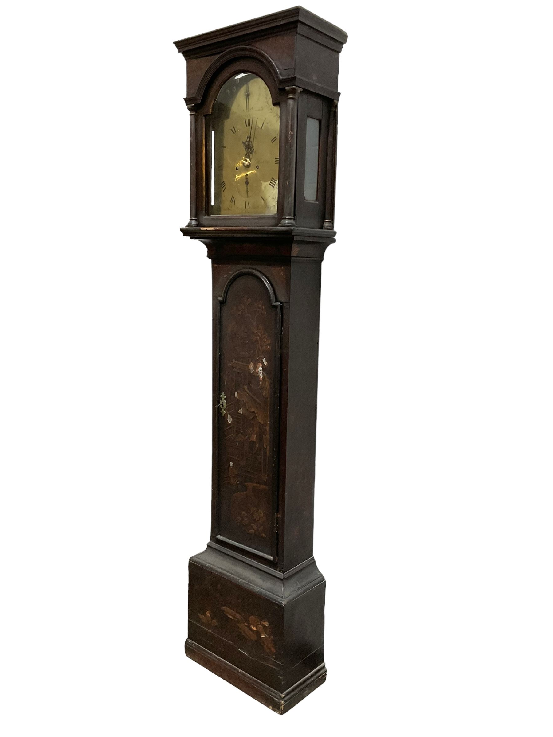 Fowle of Hastings - mid-18th century 8-day black-lacquer longcase clock - Image 2 of 8