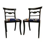 Pair of early Regency lacquered mahogany chairs