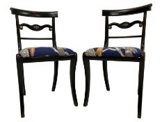 Pair of early Regency lacquered mahogany chairs