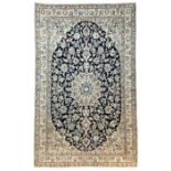 Fine Persian Nain ivory ground rug
