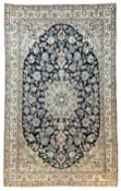 Fine Persian Nain ivory ground rug