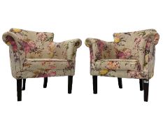 Pair French design armchairs