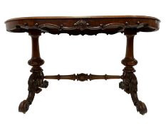 Late 19th century walnut stretcher table