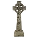 Composite stone Celtic Cross garden ornament