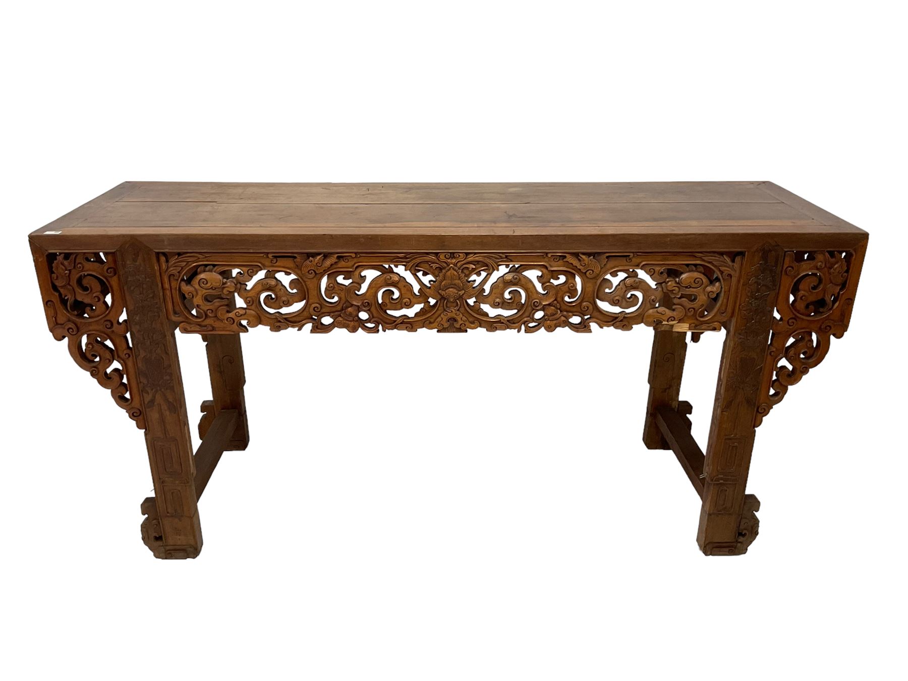 Large 19th century Chinese hardwood altar table - Image 7 of 11