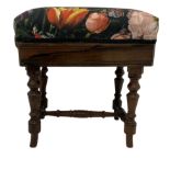 Late 19th century rosewood adjustable dressing stool