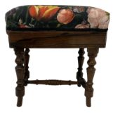 Late 19th century rosewood adjustable dressing stool