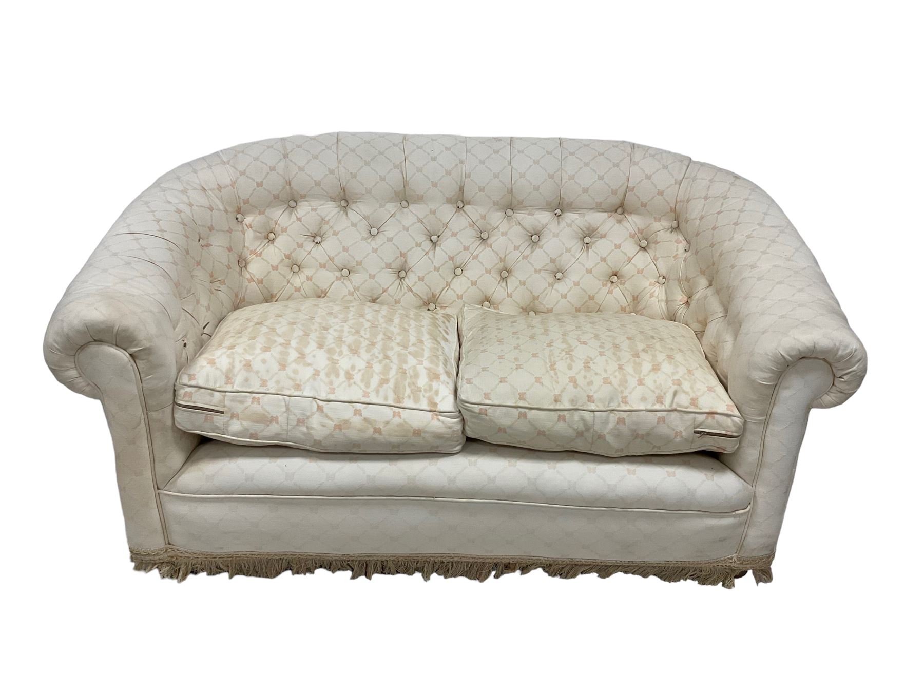 Pair chesterfield design two seat sofas - Image 4 of 8